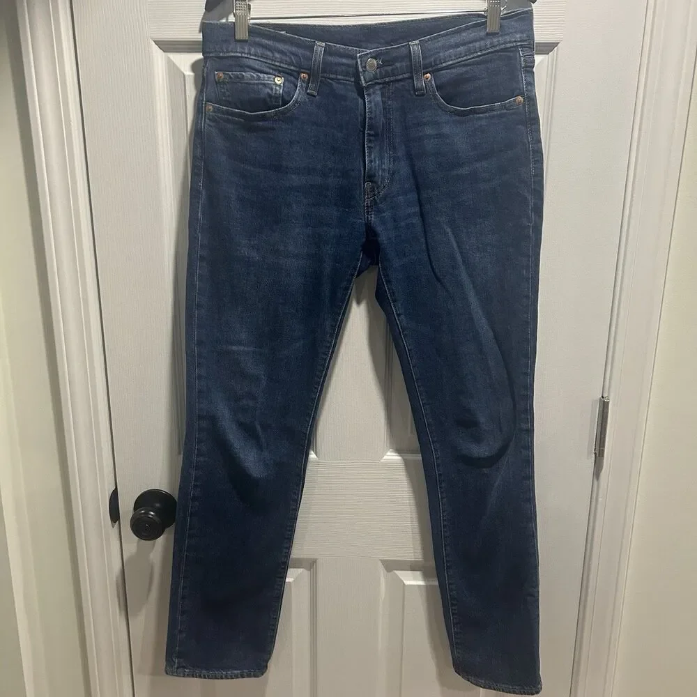 Levis 511 Jeans Mens 32x32 Blue Medium Wash Slim Tapered Denim Premium Big E